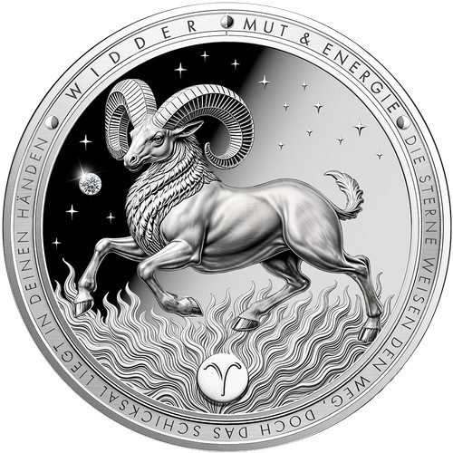 Moneta argento segno - , zodiacale